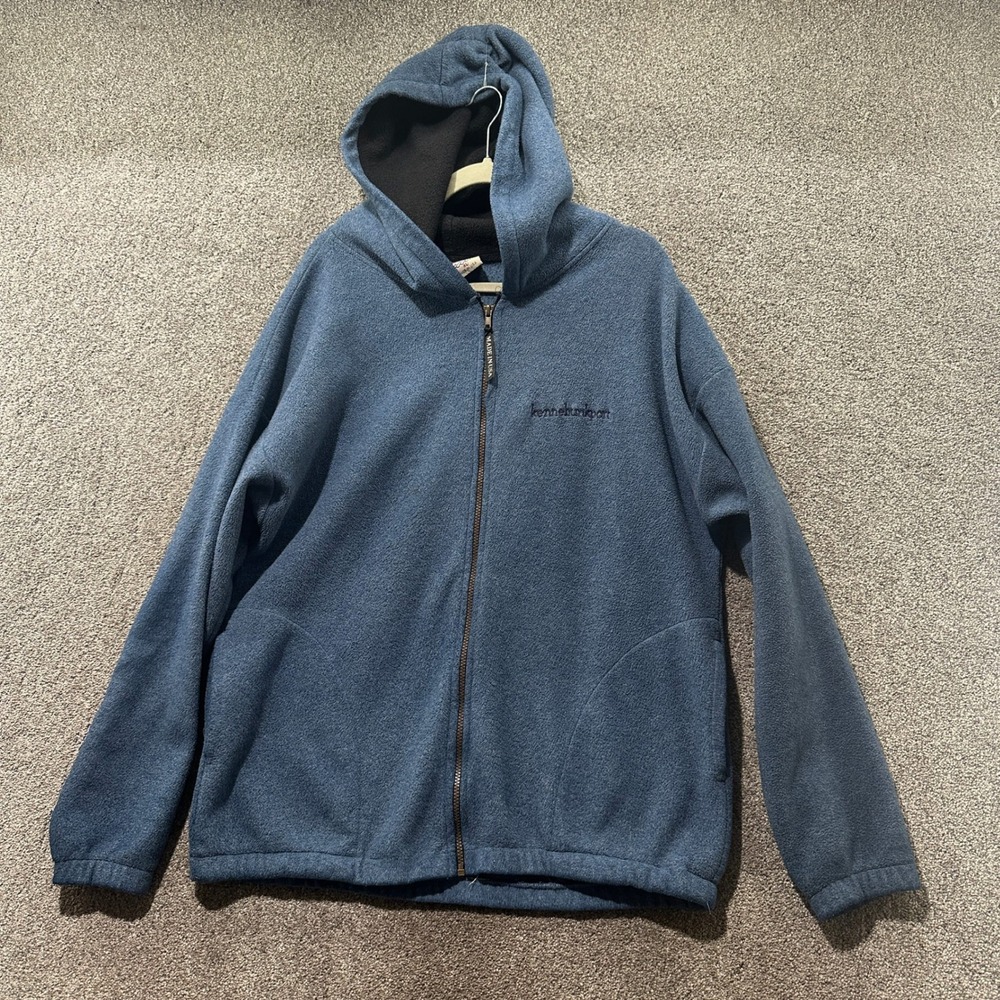 Tahoe Activewear Kennebunkport Fleece Hoodie Blue XL Made in USA Full Zip Mens